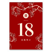 紅桃/梅の花と二重の幸結婚せ テーブルナンバー (裏面)