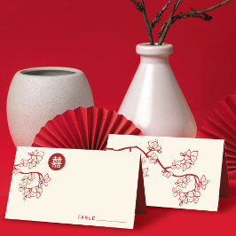 紅桃・梅の花と幸福結婚の2倍 プレイスカード