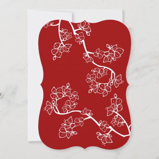 紅桃・梅の花と幸福結婚の2倍 招待状 (裏面)