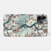 紅梅の梅花と青緑の水墨画模様 Case-Mate iPhoneケース (裏面(横))