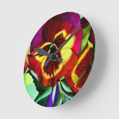 紅梅水彩花オリジナル画 ラウンド壁時計 (傾斜)