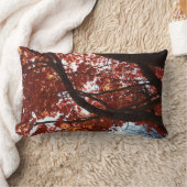 紅楓の枝の紅葉 ランバークッション (ブランケット)