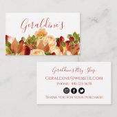 紅水の色の花とベリーの名刺 名刺 (正面/裏面)