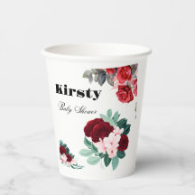 紅水彩花赤ちゃんシャワー