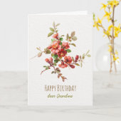 紅水彩花CC0147ハッピーバースデー カード (黄色い花)