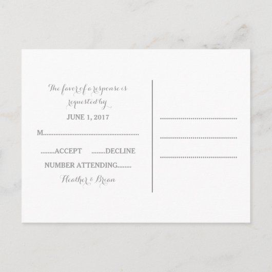 紅水彩菊RSVPポストカード インビテーションポストカード (裏面)