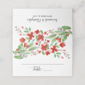 紅水彩華麗な結婚式 プレイスカード (外部開封)