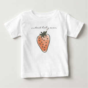 紅水色イチゴ最高ベビー ベビーTシャツ