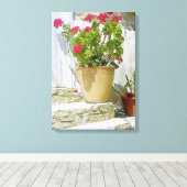 紅水色ゼラニウム キャンバスプリント (インサイチュ (ウッドフロア))