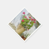 紅水色ゼラニウム スタンダードカクテルナプキン (角)