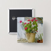 紅水色ゼラニウム 缶バッジ (正面&裏面)