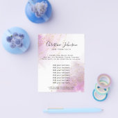 紅水色フェイクグリッター美しいサロン チラシ (シングル)