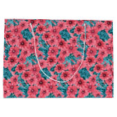 紅水色ペチュニア花柄 ラージペーパーバッグ (裏面)