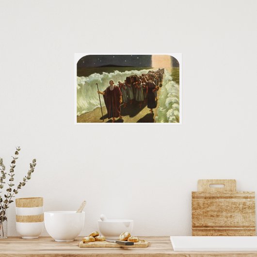 紅海のモーセ横断、ヴィンテージ宗教 ポスター (キッチン)