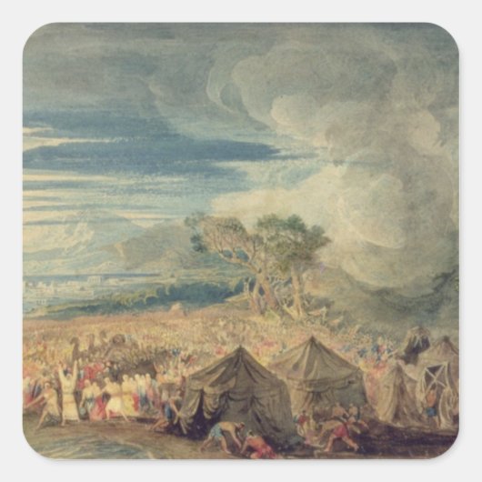 紅海の水を分けるモーセ スクエアシール (正面)