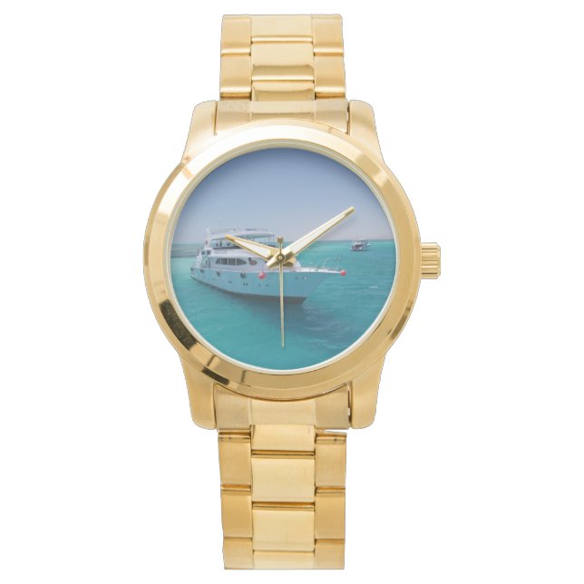 紅海の白い島の近くの白雪姫ヨット 腕時計 (正面)