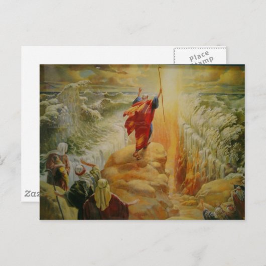 紅海の郵便はがきを分けているモーゼ ポストカード (正面/裏面)