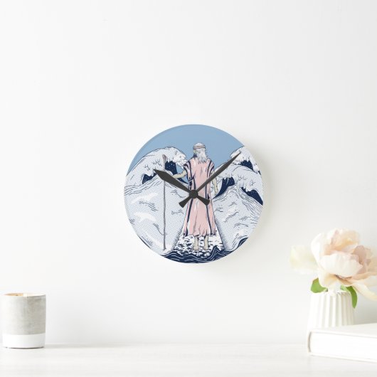 紅海を分けるモーセ ラウンド壁時計 (ホーム)