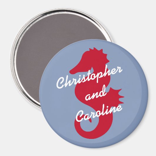 紅海馬のステートルーパーソナライズされたムドアマーカー マグネット (正面/裏面)