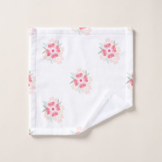 「紅潮する花」 ウォッシュタオル (ウォッシュタオル)