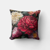 紅牡丹とゴージャスな花の装飾用クッション クッション (正面)