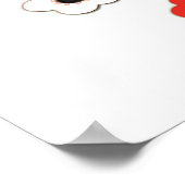 紅白さくらんぼフクロウのポスター ポスター (角)