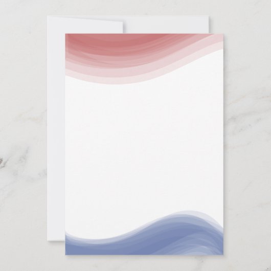 紅白とアメリカ国旗の水色 招待状 (裏面)