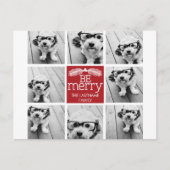 紅白とクリスマスのコラージュ写真を楽しむ シーズンポストカード (正面)