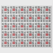 紅白とクリスマスのコラージュ写真を楽しむ ラッピングペーパー (フラット)