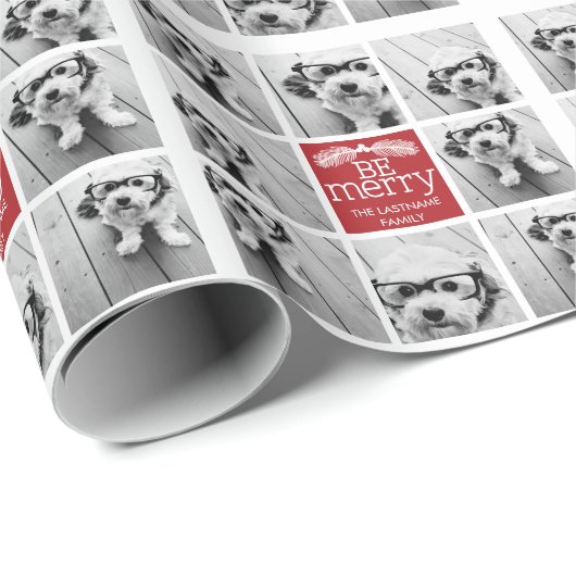 紅白とクリスマスのコラージュ写真を楽しむ ラッピングペーパー (ロールコーナー)