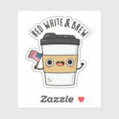 紅白とブリューおもしろいアメリカ国旗のコーヒーパン シール (シート)
