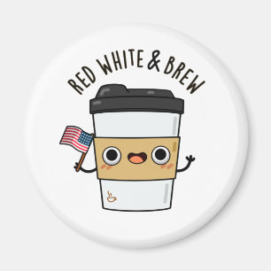 紅白とブリューおもしろいアメリカ国旗のコーヒーパン マグネット
