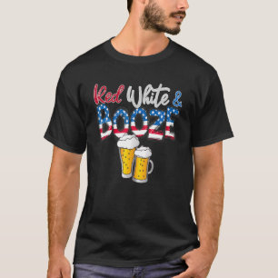 紅白とブーツアメリカ国旗4日 Tシャツ