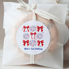 紅白と七月2日の女の子2nd誕生日 ラウンドシール