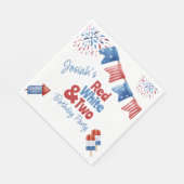 紅白と二つの誕生日パーティー スタンダードランチョンナプキン (角)