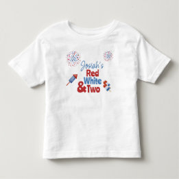紅白と二つの誕生日パーティー トドラーTシャツ