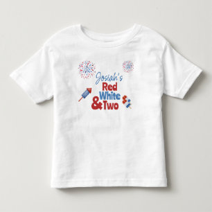 紅白と二つの誕生日パーティー トドラーTシャツ