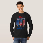 紅白と愛国的なクールポプシクル米国国旗の氷 Tシャツ (正面フル)