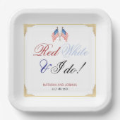 紅白と私は7月4日に愛国心を結婚果たす ペーパープレート (正面)