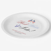 紅白と私は7月4日に愛国心を結婚果たす ペーパープレート (アングル)