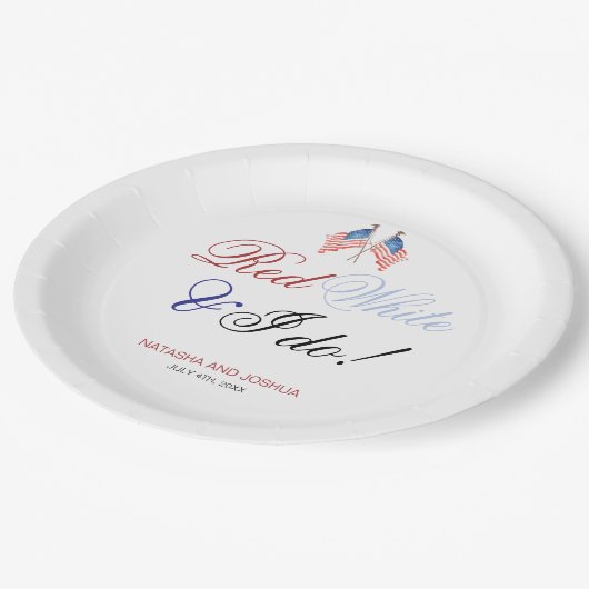 紅白と私は7月4日に愛国心を結婚果たす ペーパープレート (アングル)