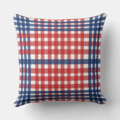 紅白と青のギンガムプレイド クッション (裏面)