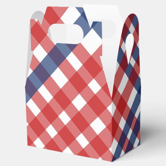 紅白と青のギンガムプレイド フェイバーボックス (オープン)