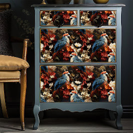 紅白と青のボホー鮮やかパロッツ 薄葉紙