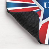 紅白と青のモノグラム マウスパッド (コーナー)