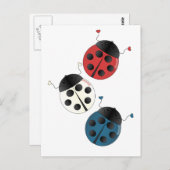 紅白と青のラディバグ ポストカード (正面/裏面)