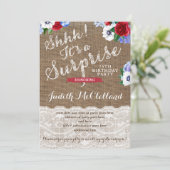 紅白と青のレディーサプライズ誕生日パーティー 招待状 (スタンド正面)