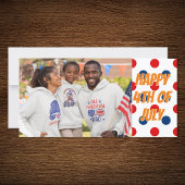 紅白と青の愛国的水玉模様