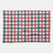 紅白と青の格子縞 キッチンタオル (横)