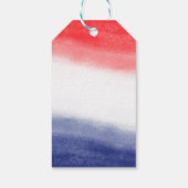 紅白と青の水の色Patriotic USA ギフトタグ (裏面)